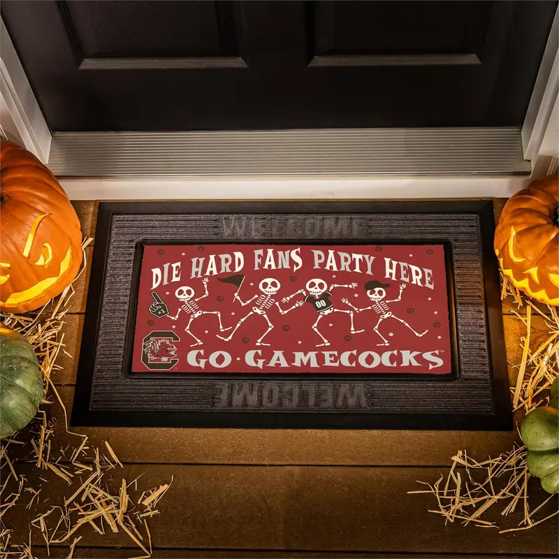 University of South Carolina Flocked Coir Halloween Sassafras Switch Mat, 22"x10"