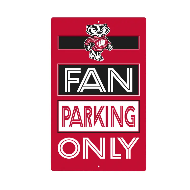 University of Wisconsin-Madison Fan Parking USA Metal Wall Sign, 7.5" x 11.5"