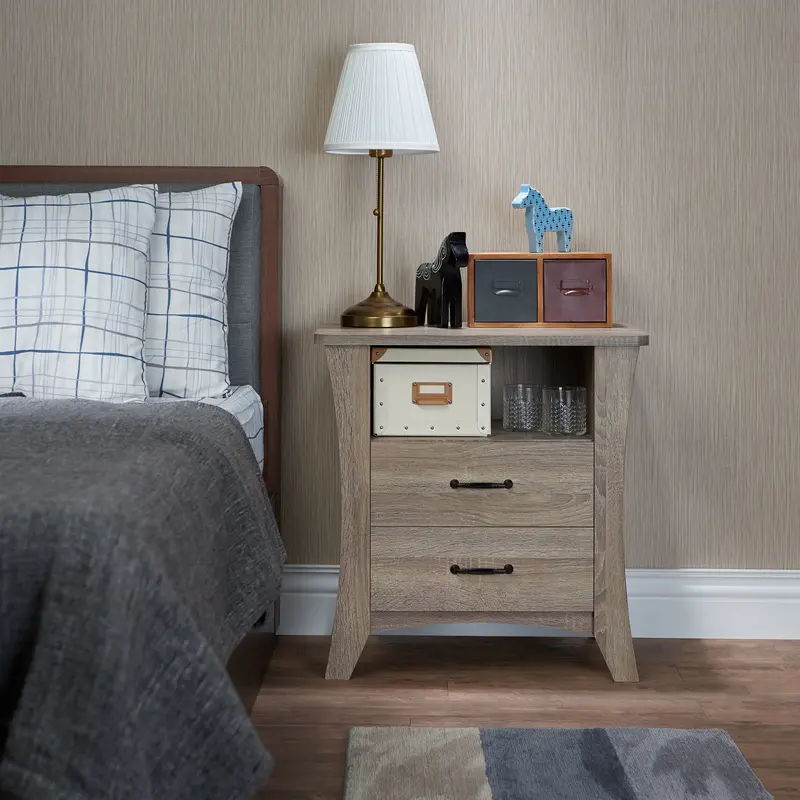 Updated Rustic Natural Wood Finish Nightstand By Homeroots