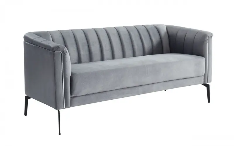 Urban 76" Grey Velvet Sofa With Tufted Back By Homeroots