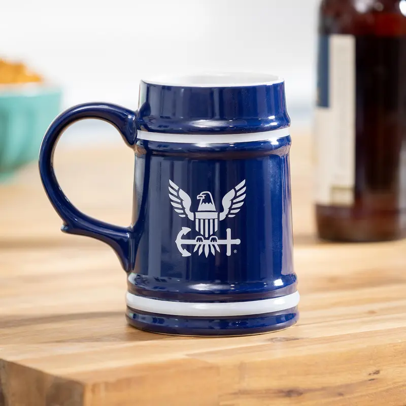 US Navy Ceramic Stein Cup, 24oz