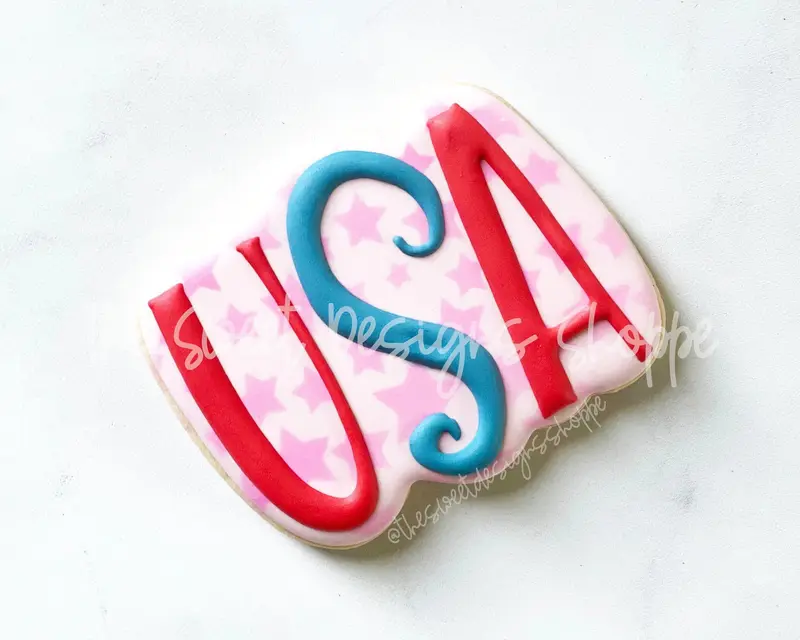 USA Lettering - Cookie Cutter
