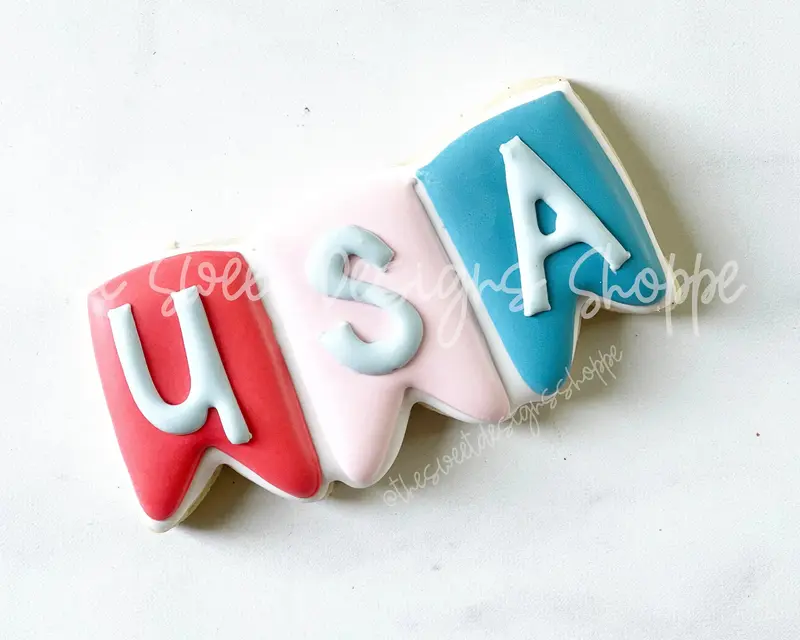 USA Simple Bunting - Plaque - Cookie Cutter