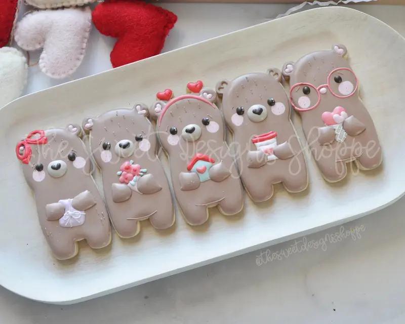 Valentine Bears Set - Set of 4 - Cookie Cutters