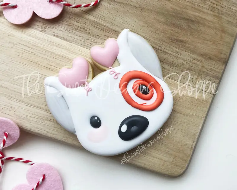 Valentines Shopping Dog Face - Cookie Cutter