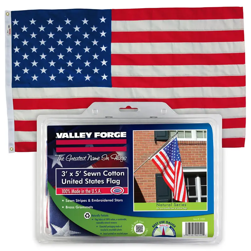 Valley Forge Best USA Flag 5 ft. W X 3 ft. L - Open Box