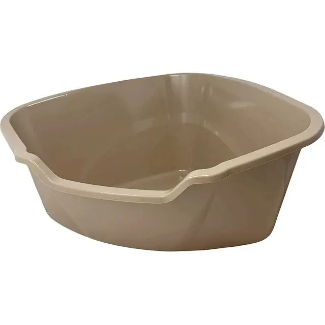 Van Ness Corner High-Sides Cat Litter Pan 18 in. W x 18 in. L x 9 in. H Beige