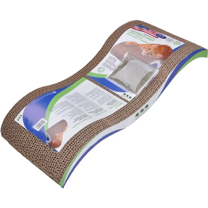 Van Ness Scratch N Relax Cat Scratching Post Curved Cardboard Scratch Pad Lounger 20 in x 7 in