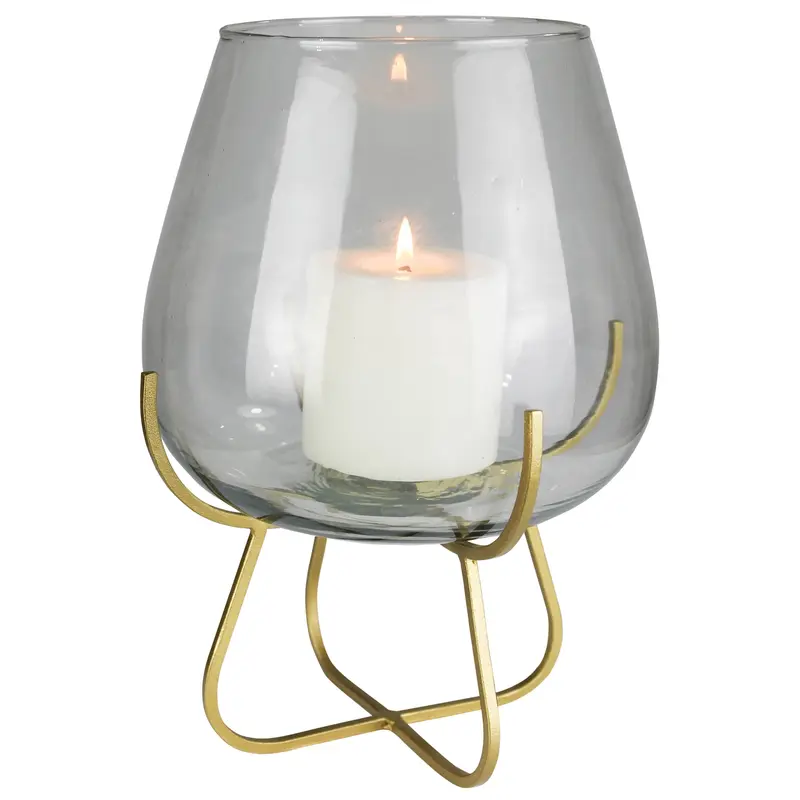 Vella Vase on Gold Stand Set Of 2 By HomArt