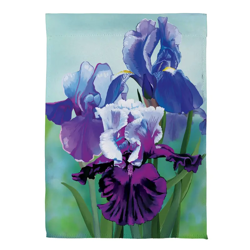 Vibrant Iris Suede Garden Flag
