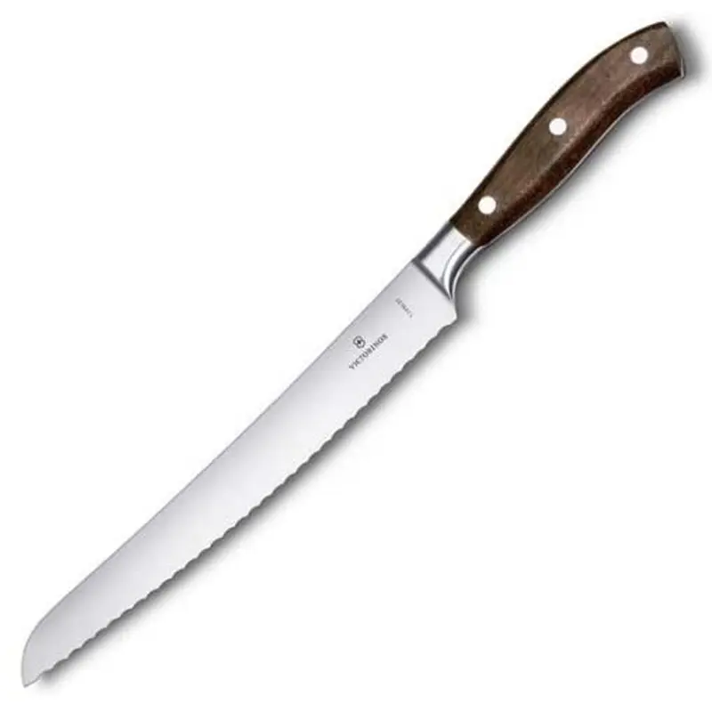 Victorinox Grand Maitre Forged 9" Bread Knife Serrated Blade, Wood