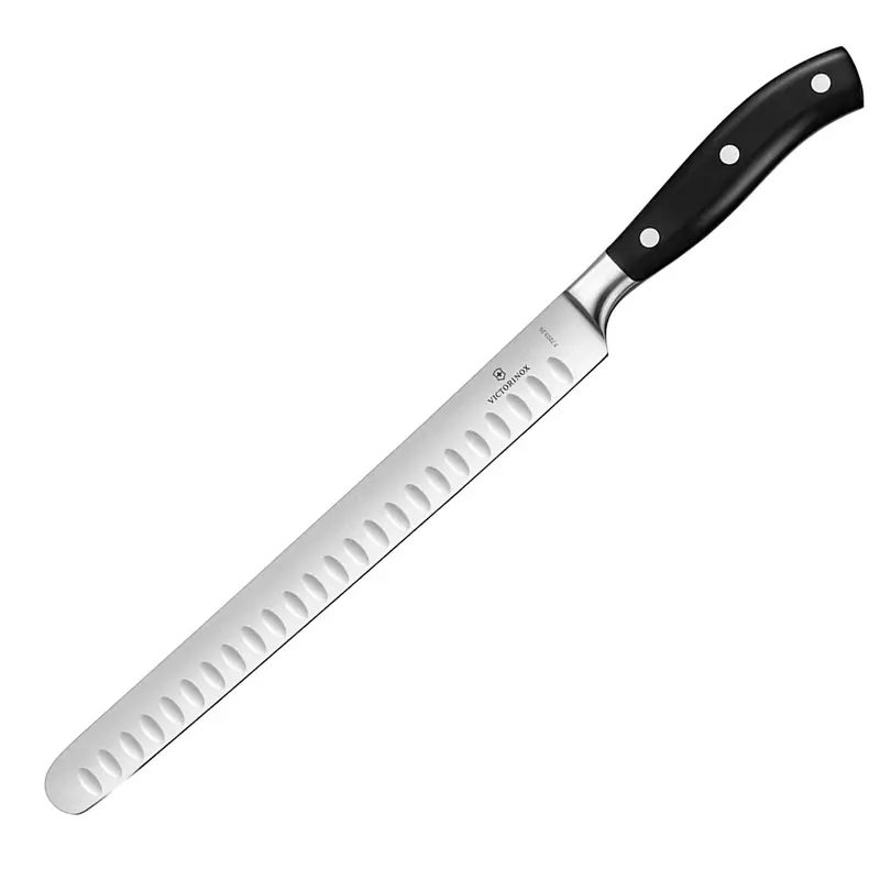 Victorinox Grand Maitre Forged Slicing Knife 10" Granton Blade, Black