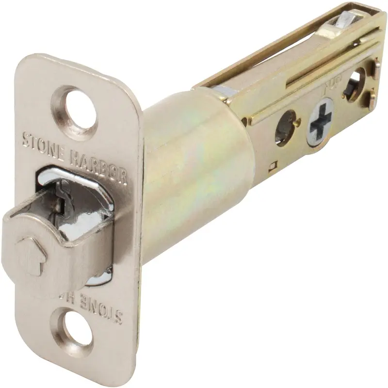 Vienna Door Lever with Square Rosette, Dummy (Non-Turning) Latch, Polished Chrome by Stone Harbor Hardware