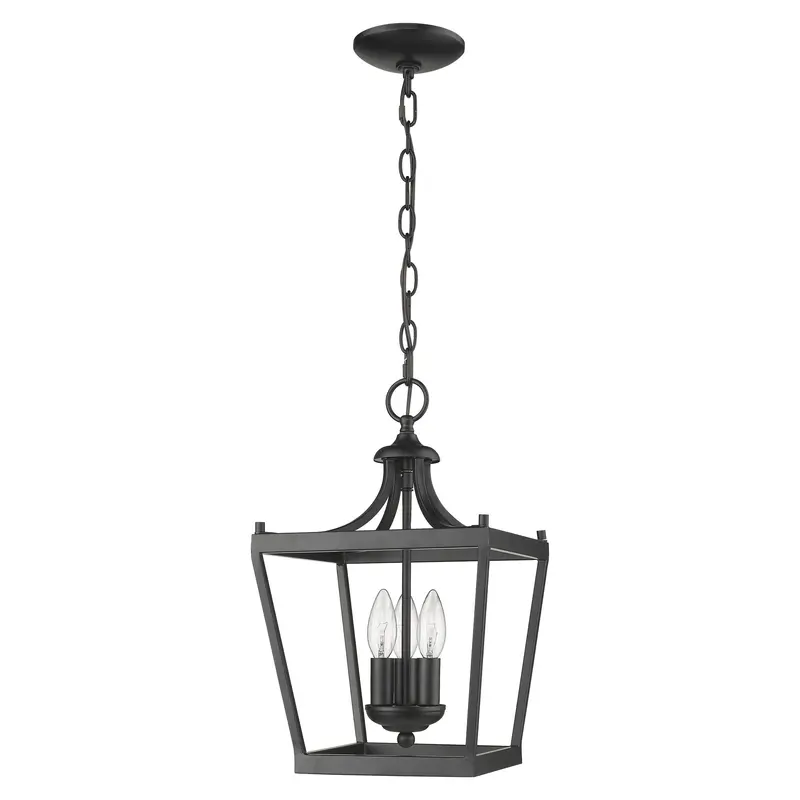 Vintage Black Metal Tapered Hanging Light By Homeroots