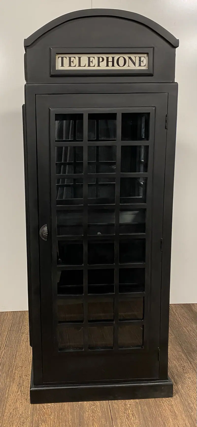 Vintage Black Wooden Phone Booth Bar Cabinet By Homeroots