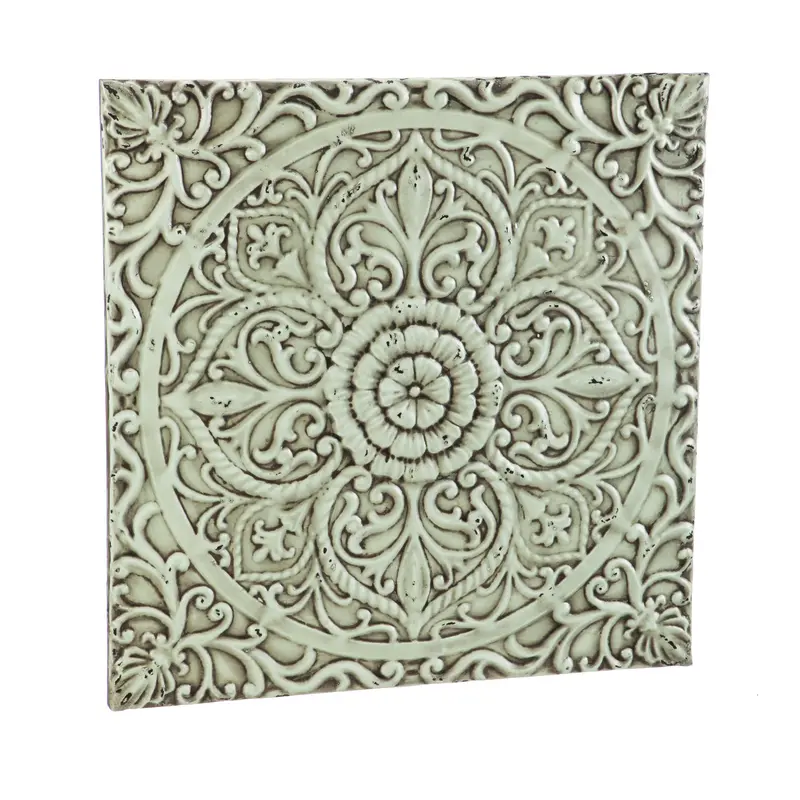 Vintage Blue Flower Metal Wall Art