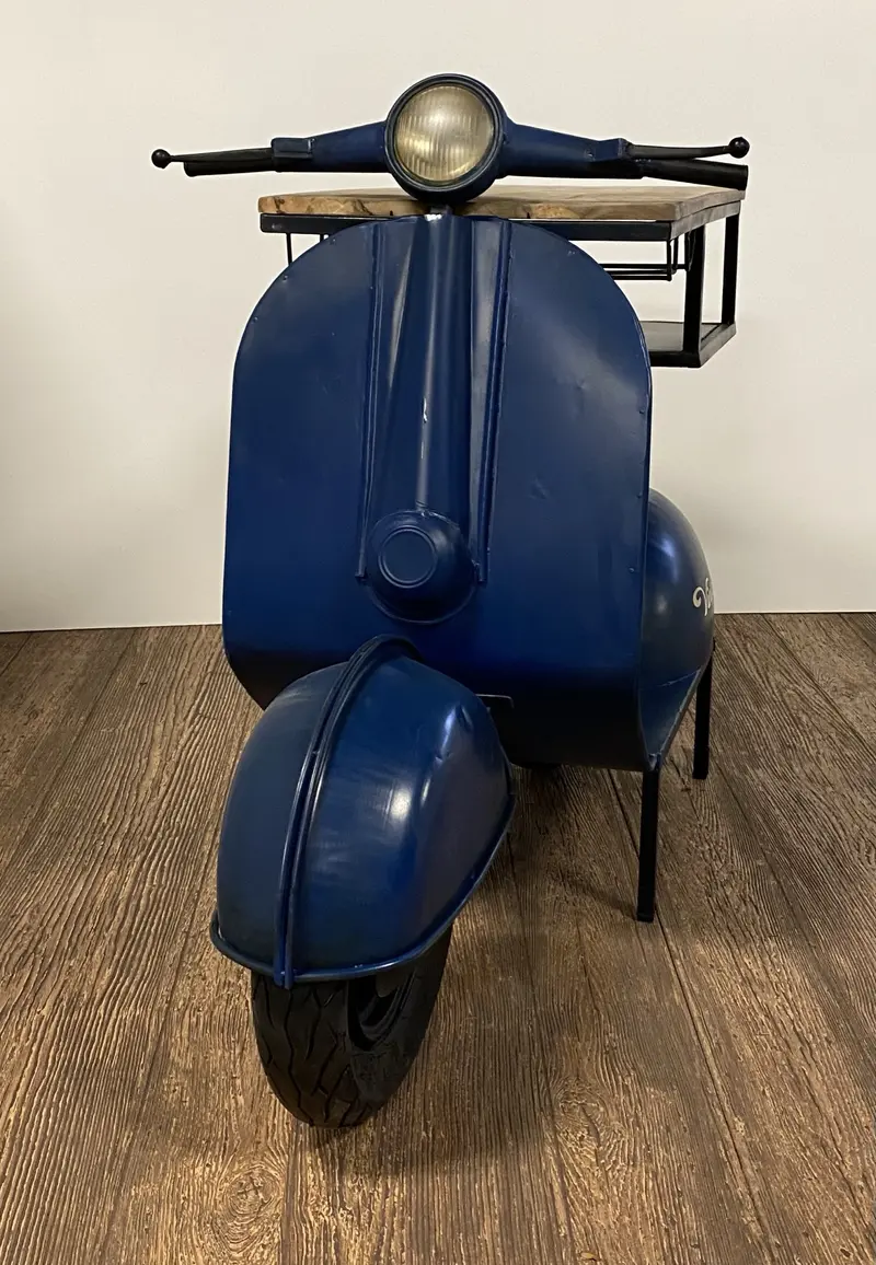 Vintage Blue Scooter Bar Cart By Homeroots