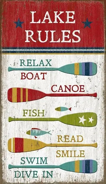 Vintage Boat Oars Lake Rules XL Wall Art By Homeroots