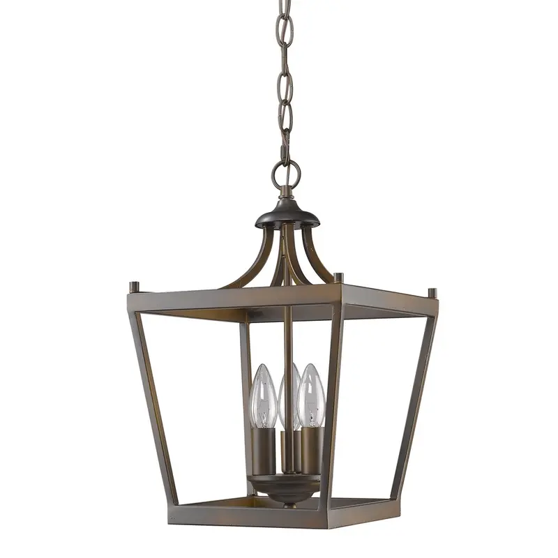 Vintage Brown Metal Tapered Hanging Light By Homeroots