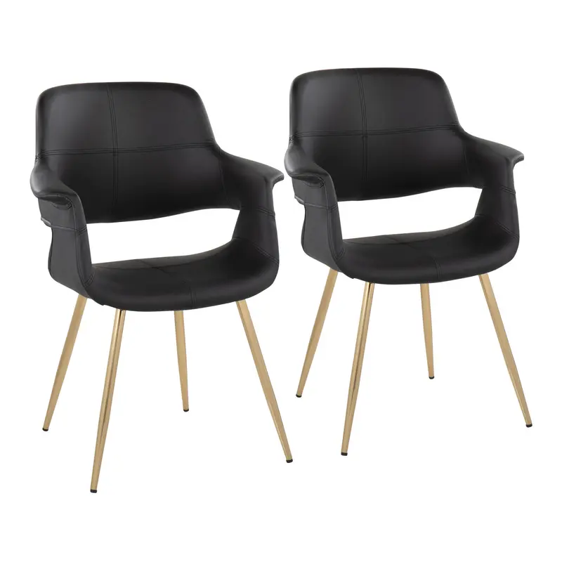 Vintage Flair Chair - Set of 2 Black By LumiSource - CH-VFLPU-MTPR1 AUBK2