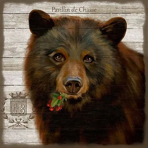Vintage French Chocolate Brown Bear Wall Art By Homeroots