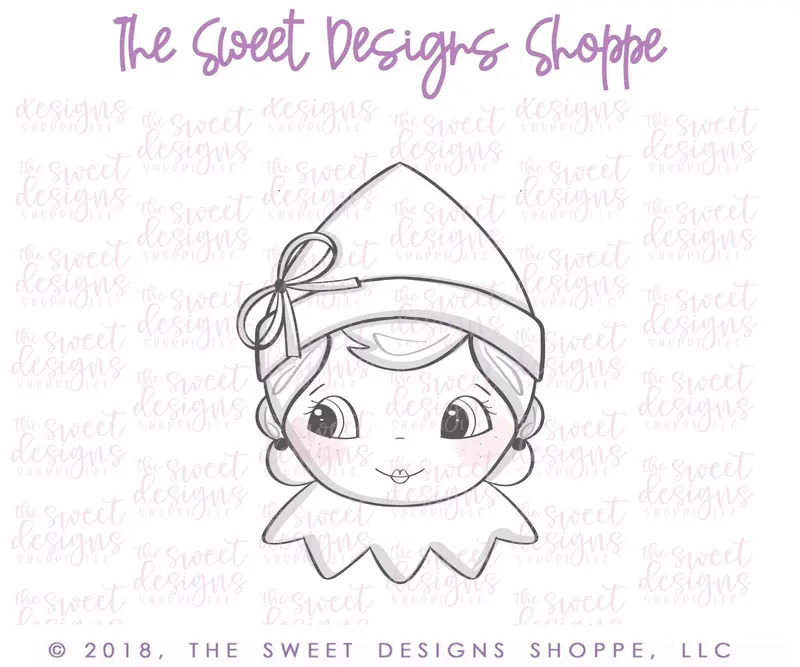 Vintage Girl Elf Face - Cookie Cutter