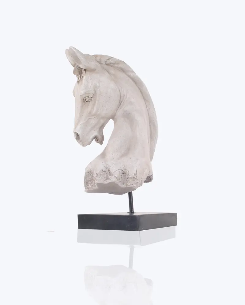 Vintage Look Off White Horse Head Statue By Homeroots