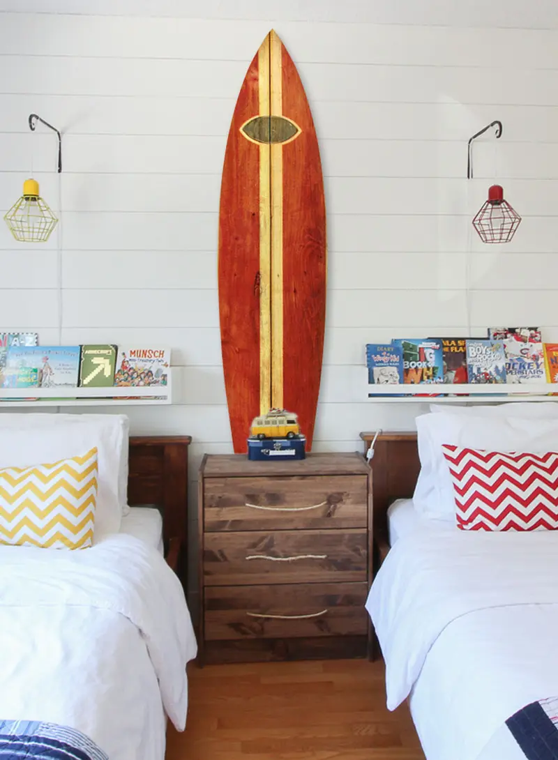 Vintage Look Red Surfboard Wall Art By Homeroots