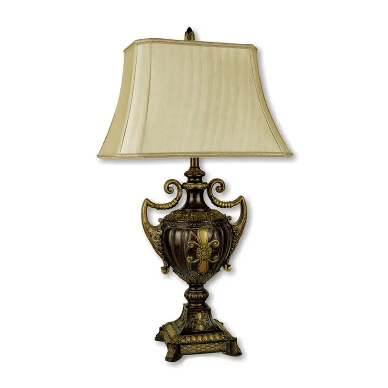 Vintage Ornamental Table Lamp with Beige Shade By Homeroots