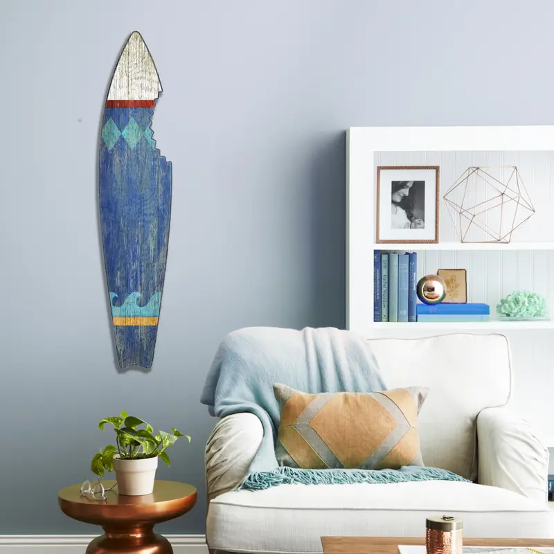 Vintage Sharkbite Blue Surfboard Wall Décor By Homeroots