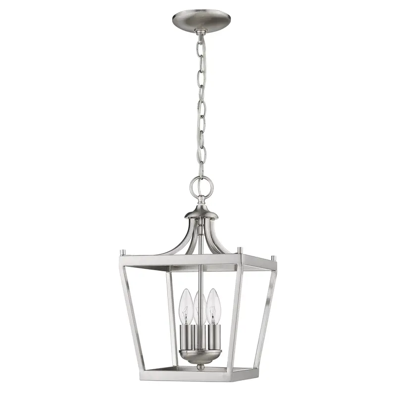 Vintage Silver Metal Tapered Hanging Light By Homeroots