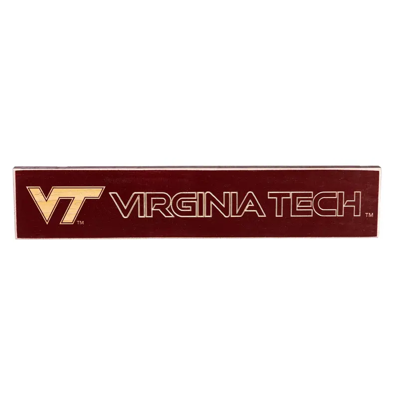 Virginia Tech Engraved Wood Sign, 3.5" x 18"