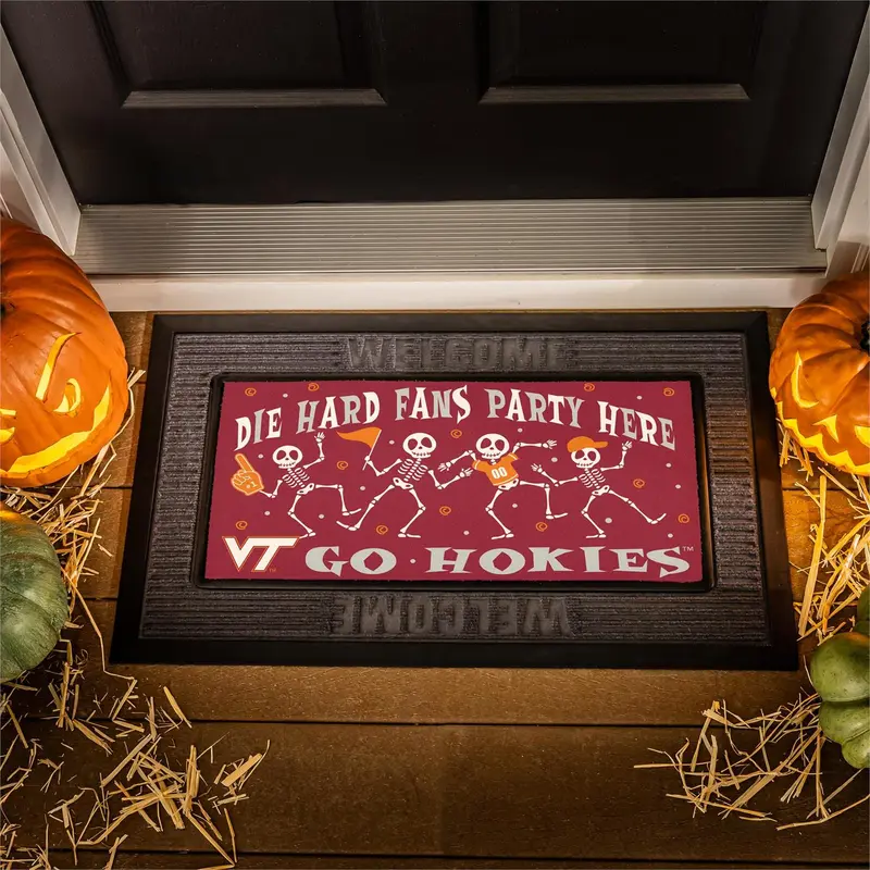 Virginia Tech Flocked Coir Halloween Sassafras Switch Mat, 22"x10"