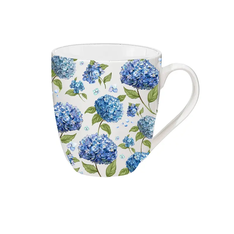 VivaStyle Coffee Cup Ceramic Cup O' Java, Hydrangea, 17oz, Gift Box