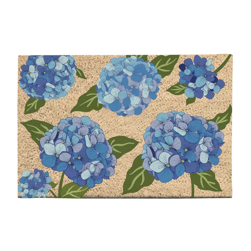 VivaStyle Coir Mat, 30"Lx17.5"H, Hydrangea Haven