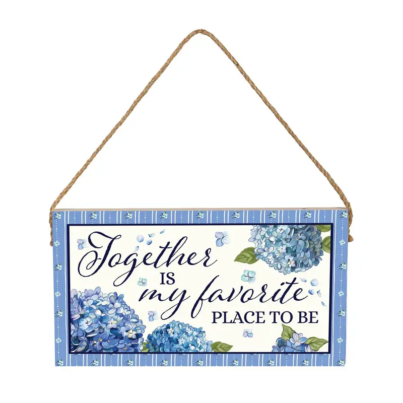 VivaStyle Garden Decor, Hanging Sign, Hydrangea Haven, 11" L x 6" H