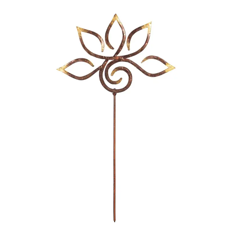 VivaStyle Garden Stake, Zen Symbols Metal Garden Stake, Lotus Lotus