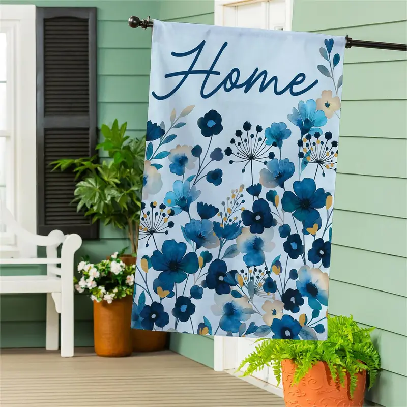VivaStyle Gilded Meadow Burlap House Flag