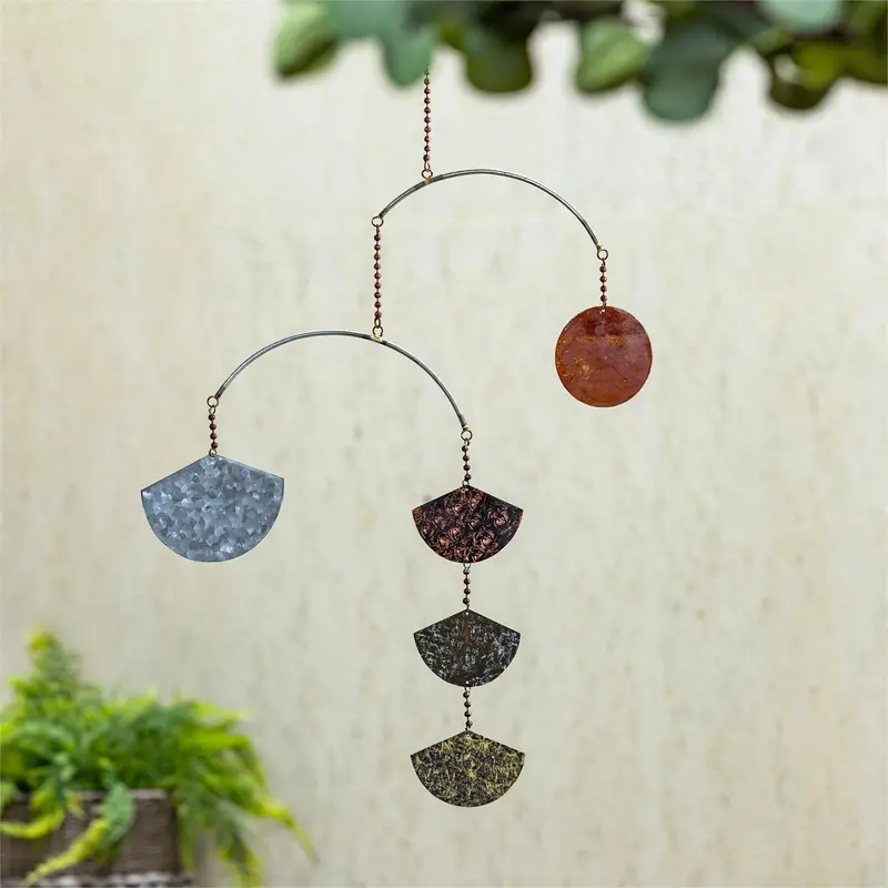 VivaStyle Hanging Decor, Abstract Mixed Metal Hanging Décor, 22"H