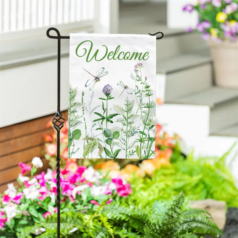 VivaStyle Veranda Garden Burlap Garden Flag Garden