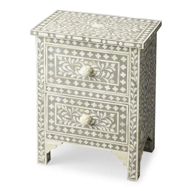 Vivienne Grey Bone Inlay Accent Chest By Homeroots