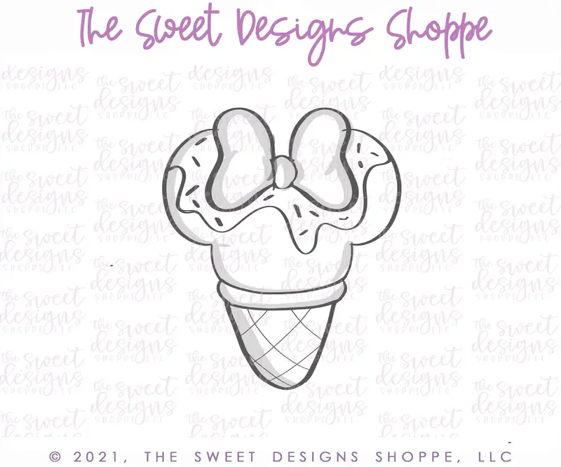 Waffle Ice Cream Girly Theme Park Snack - Cookie Cutter