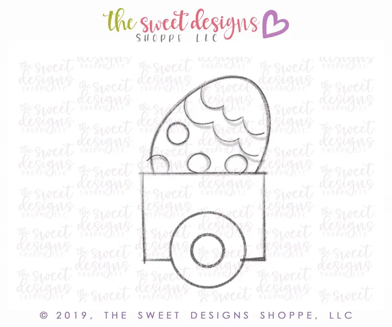Wagon with Egg - Cookie Cutter
