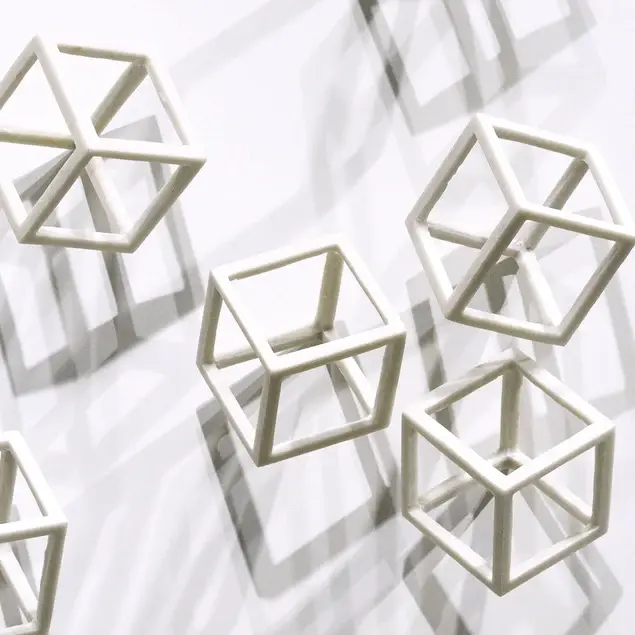 Wall Play Cubical Cream/Lt Gre Set Of 10 By Gold Leaf Design Group