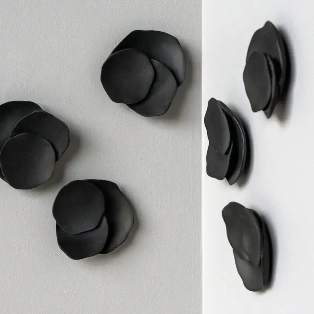 Wall Play Lichen, Black Set Of 10 By Gold Leaf Design Group