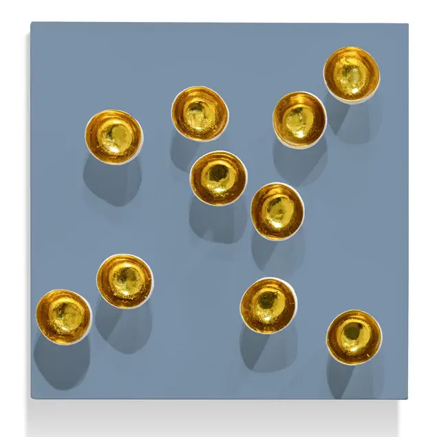 Wall Play Substrate Periwinkle W/ Seed Gold By Gold Leaf Design Group