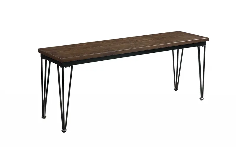 Walnut Black Metal Wood Bench By Homeroots