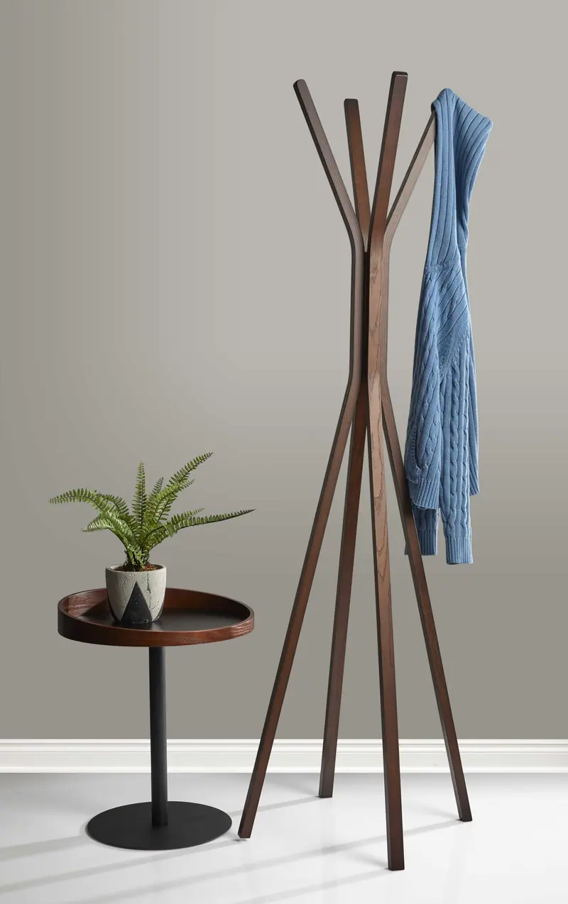 Walnut Coat Rack By Homeroots