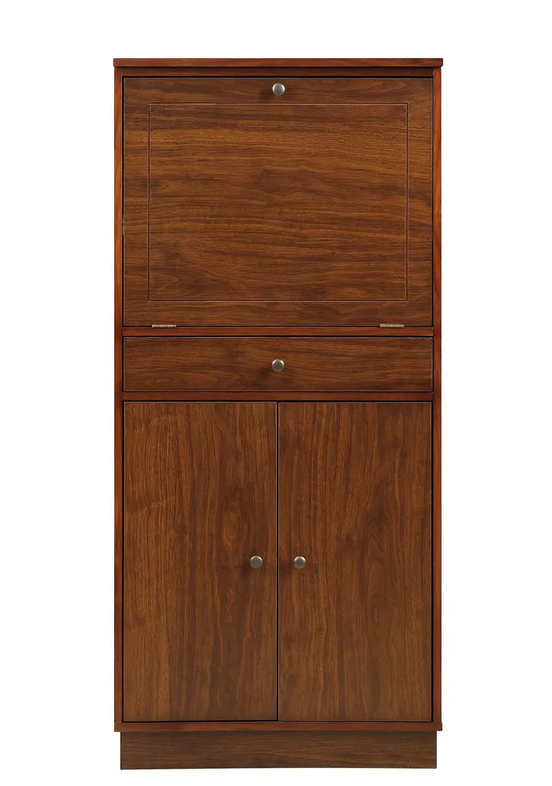 Walnut Mdf Wine Cabinet By Homeroots
