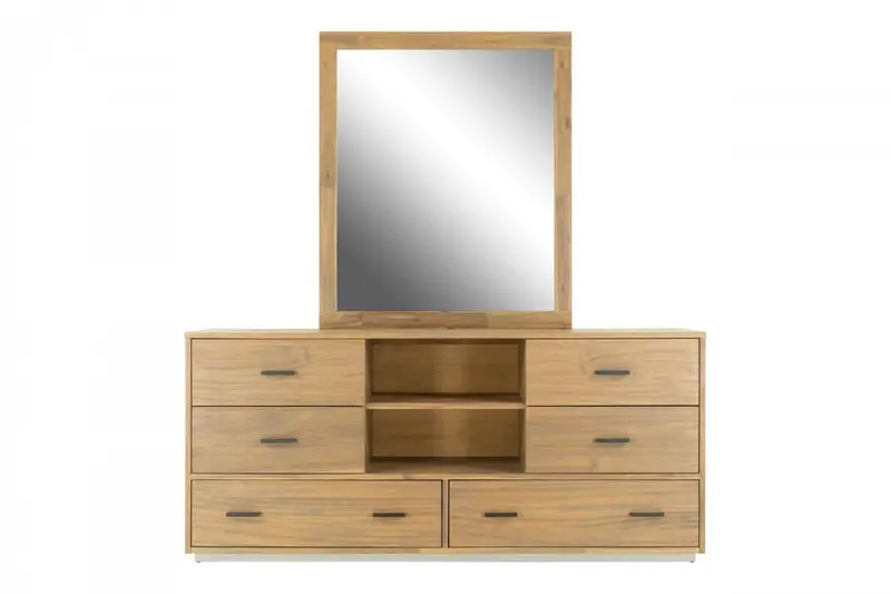 Walnut Six Drawer Combo Dresser By Homeroots